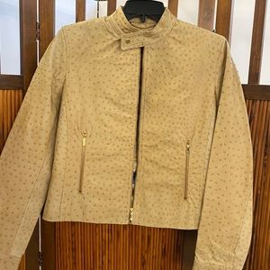 Leather Ralph Lauren Cropped Zip Up Jacket -Size 4